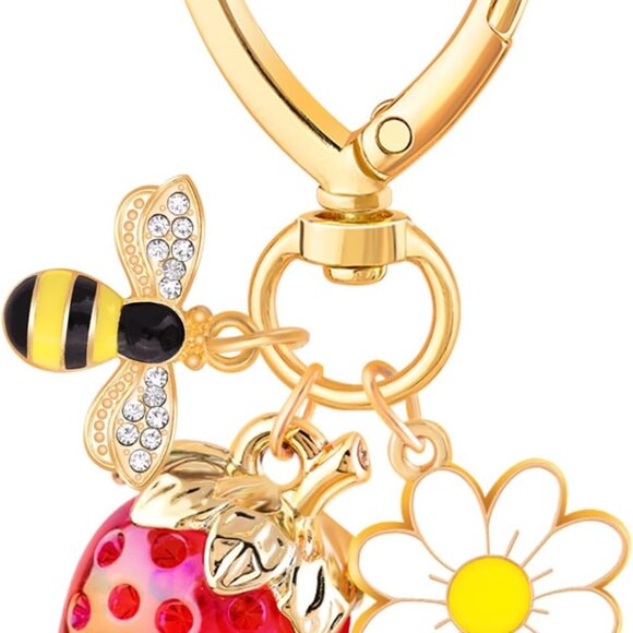 Cherry Bag Charm Cute Key Chains Cherry Purse Charms for Handbags, Strawberry Ke - Picture 1 of 6